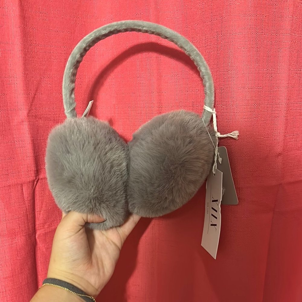 Gray Faux Fur ear muffs